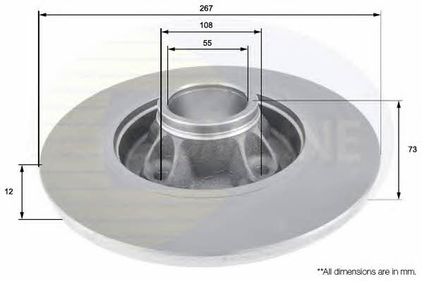 Comline ADC1573 Rear brake disc, non-ventilated ADC1573