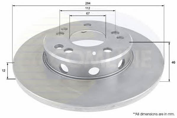Comline ADC1620 Unventilated front brake disc ADC1620