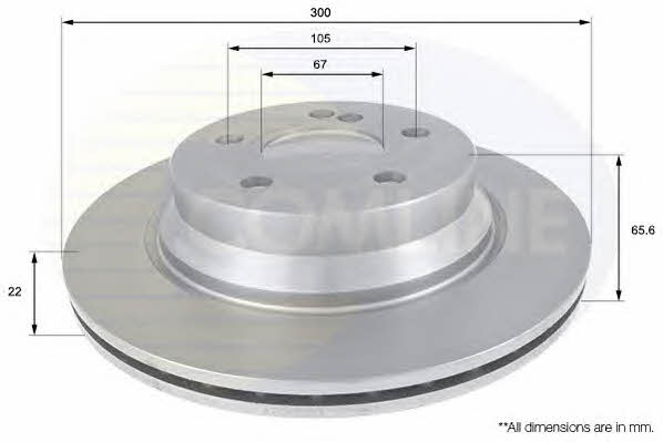 Comline ADC1626V Rear ventilated brake disc ADC1626V