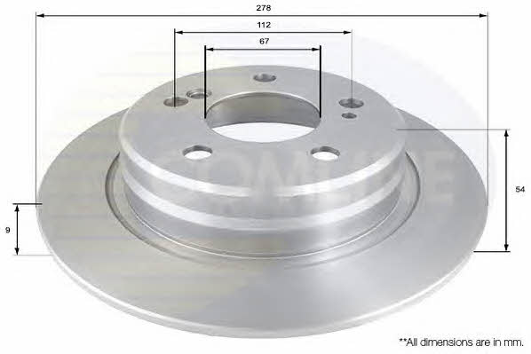 Comline ADC1629 Rear brake disc, non-ventilated ADC1629
