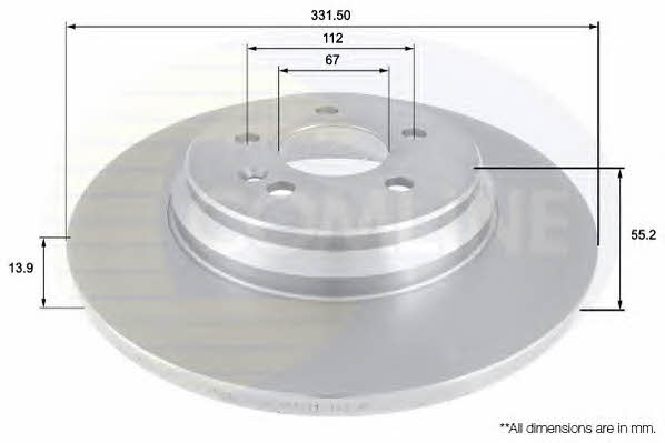 Comline ADC1634 Rear brake disc, non-ventilated ADC1634