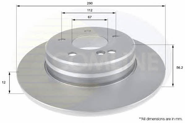 Comline ADC1636 Rear brake disc, non-ventilated ADC1636