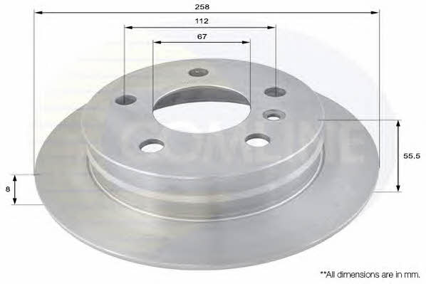 Comline ADC1643 Rear brake disc, non-ventilated ADC1643
