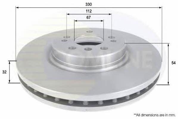 Comline ADC1648V Front brake disc ventilated ADC1648V