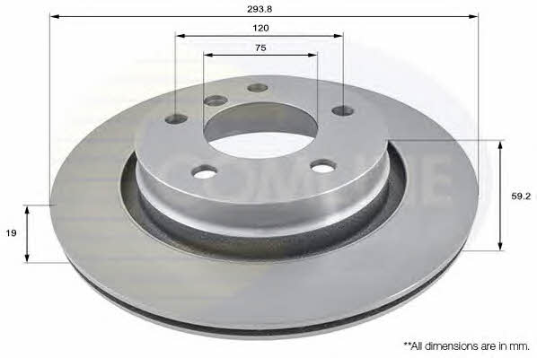 Comline ADC1723V Rear ventilated brake disc ADC1723V