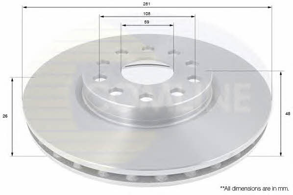 Comline ADC1824V Front brake disc ventilated ADC1824V