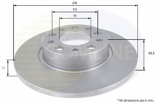 Comline ADC1825 Rear brake disc, non-ventilated ADC1825