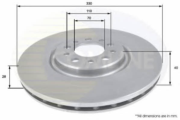 Comline ADC1827V Front brake disc ventilated ADC1827V