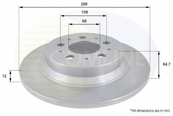 Comline ADC1909 Rear brake disc, non-ventilated ADC1909
