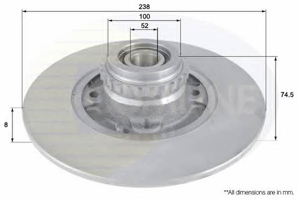 Comline ADC3004 Rear brake disc, non-ventilated ADC3004