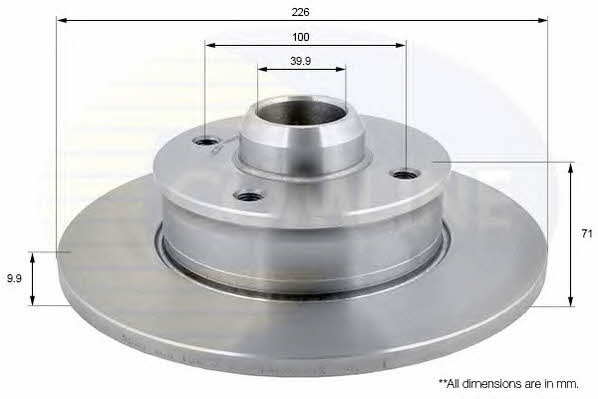 Comline ADC3007 Rear brake disc, non-ventilated ADC3007