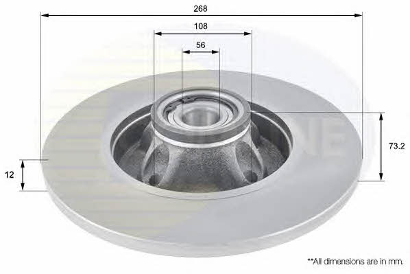 Comline ADC3011 Rear brake disc, non-ventilated ADC3011