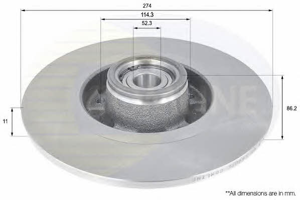 Comline ADC3013 Rear brake disc, non-ventilated ADC3013