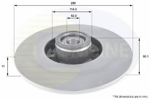 Comline ADC3014 Rear brake disc, non-ventilated ADC3014