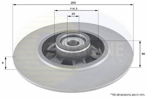 Comline ADC3015 Rear brake disc, non-ventilated ADC3015