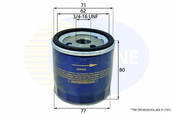 Comline EOF022 Oil Filter EOF022