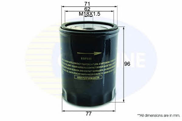 Comline EOF035 Oil Filter EOF035