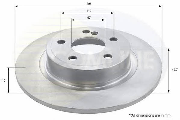 Comline ADC1677 Rear brake disc, non-ventilated ADC1677