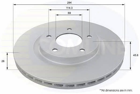 Comline ADC2721V Front brake disc ventilated ADC2721V