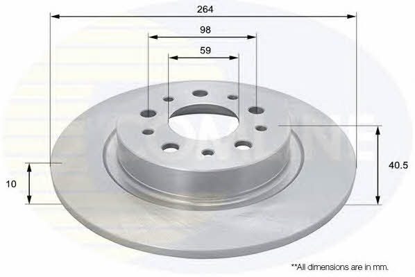 Comline ADC1850 Rear brake disc, non-ventilated ADC1850