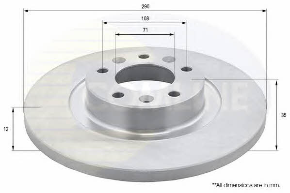 Comline ADC2724 Rear brake disc, non-ventilated ADC2724