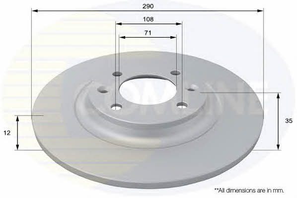 Comline ADC2729 Rear brake disc, non-ventilated ADC2729