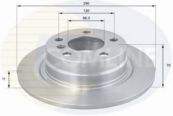 Comline ADC1778 Rear brake disc, non-ventilated ADC1778