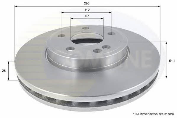 Comline ADC1678V Front brake disc ventilated ADC1678V