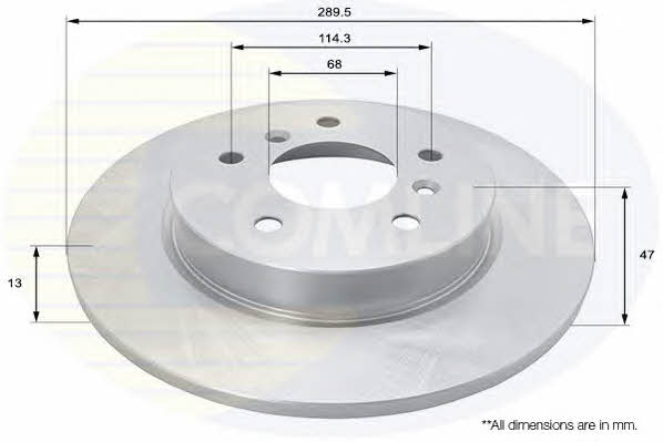 Comline ADC0294 Rear brake disc, non-ventilated ADC0294