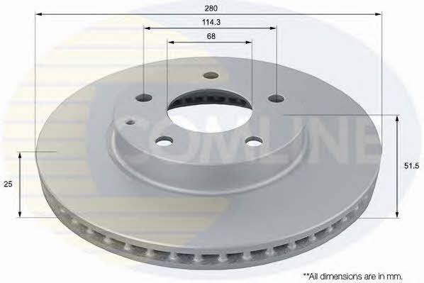 Comline ADC0478V Front brake disc ventilated ADC0478V
