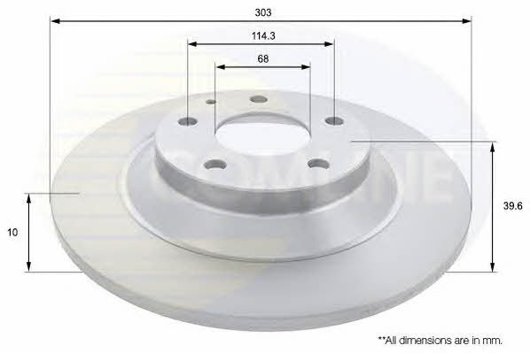 Comline ADC0475 Rear brake disc, non-ventilated ADC0475