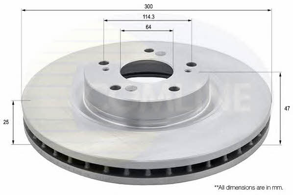 Comline ADC0575V Front brake disc ventilated ADC0575V