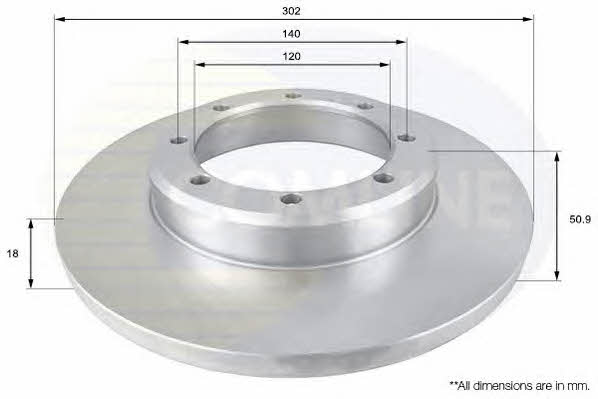 Comline ADC1598 Rear brake disc, non-ventilated ADC1598