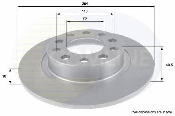 Comline ADC1846 Rear brake disc, non-ventilated ADC1846