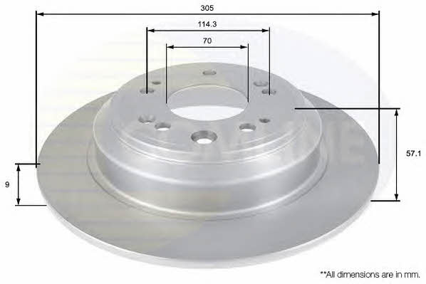 Comline ADC0567 Rear brake disc, non-ventilated ADC0567