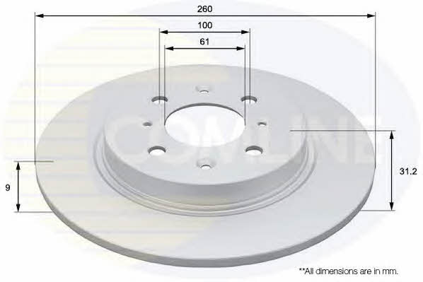 Comline ADC0570 Rear brake disc, non-ventilated ADC0570