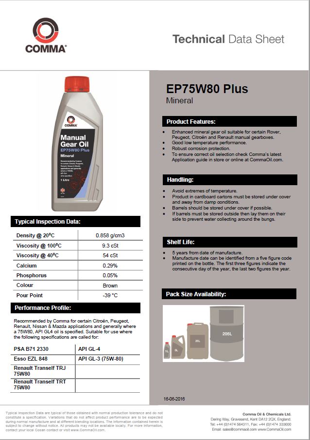 Buy Comma EP75W80P1L at a low price in United Arab Emirates!