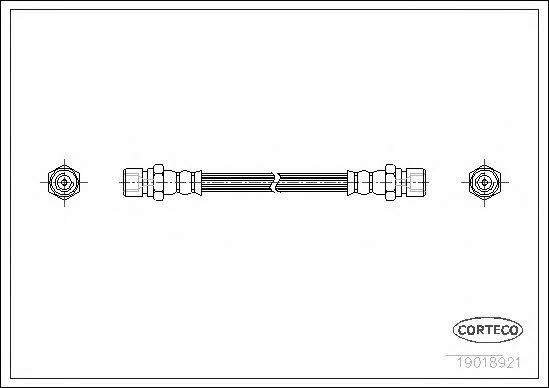 Flexible brake pipe Volkswagen Kaefer: 19018921 Corteco Brake Hose