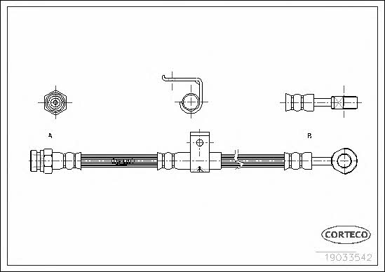 Corteco 19033542 Brake Hose 19033542