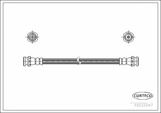 Flexible brake hose Nissan Note: 19033547 Corteco Brake Hose