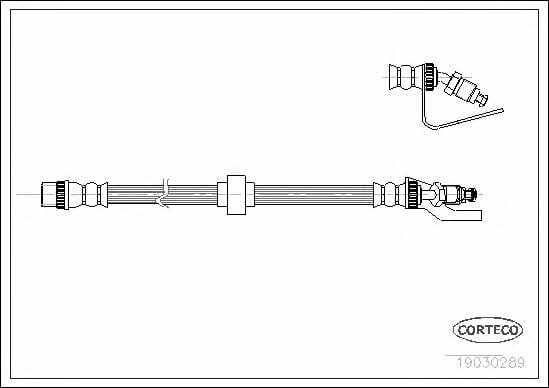 Flexible brake hose Renault Master: 19030289 Corteco Brake Hose