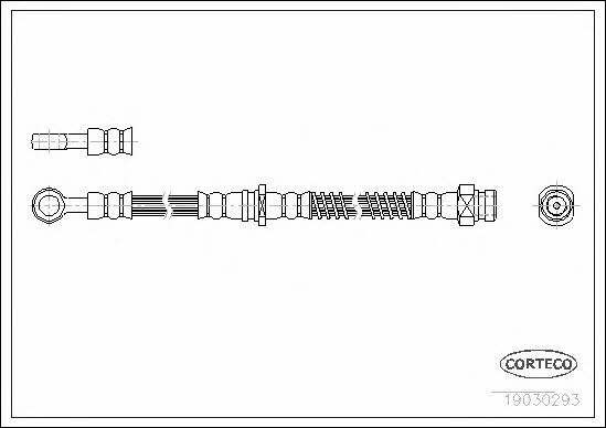Flexible brake hose Volvo V40: 19030293 Corteco Brake Hose