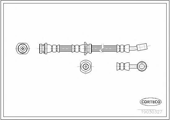 Flexible brake line Suzuki Ignis: 19030327 Corteco Brake Hose