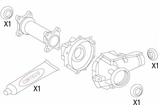 Corteco 19536186 Gearbox gaskets, kit 19536186