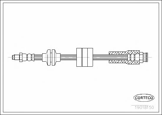 Flexible brake line Fiat Cinquecento: 19018150 Corteco Brake Hose