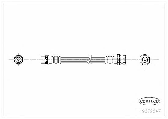 Flexible brake pipe Nissan Interstar: 19032847 Corteco Brake Hose
