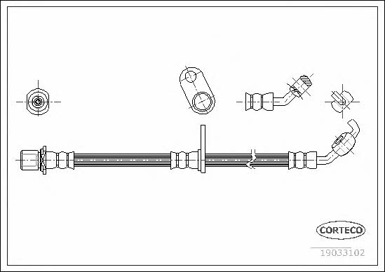 Corteco 19033102 Brake Hose 19033102 19033102 Corteco Brake Hose