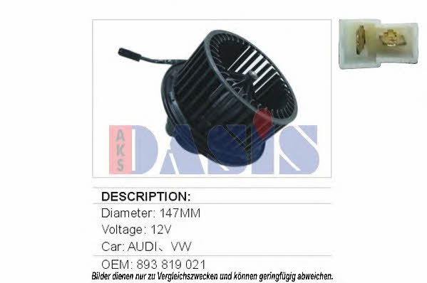 Dasis 048006N Fan assy - heater motor 048006N
