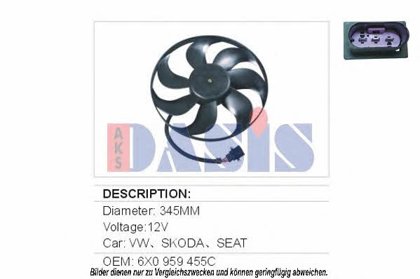 Dasis 048025N Hub, engine cooling fan wheel 048025N