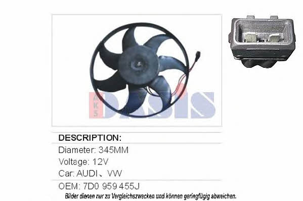 Dasis 048026N Hub, engine cooling fan wheel 048026N